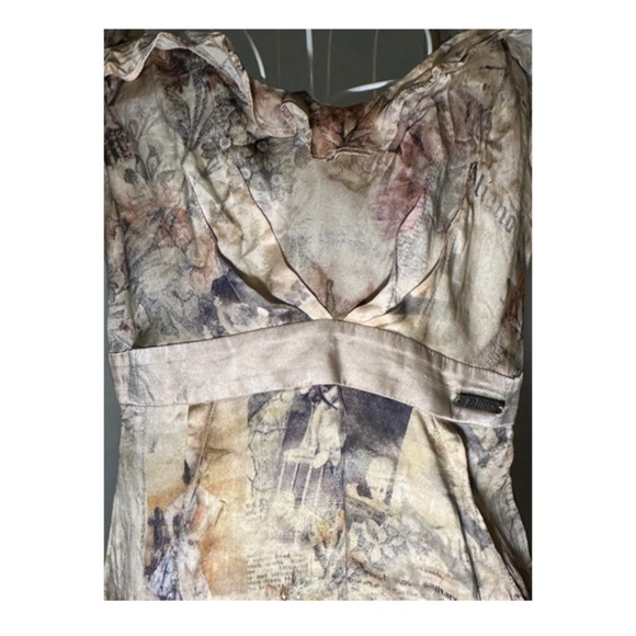 John Galliano vintage “Gazette” Print Silk mini dress, early  2000s - Picture 7 of 8